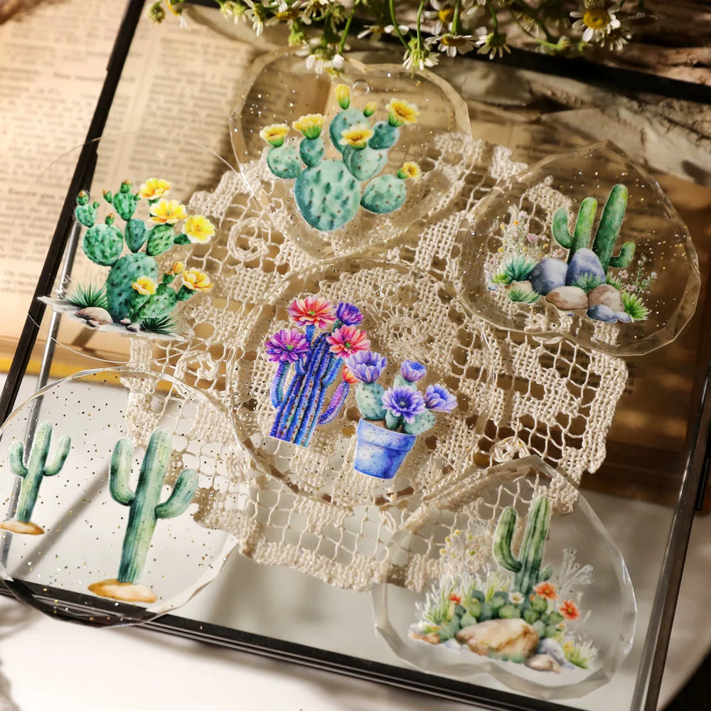 Kaktusblüten Wasserdichte Abziehbilder