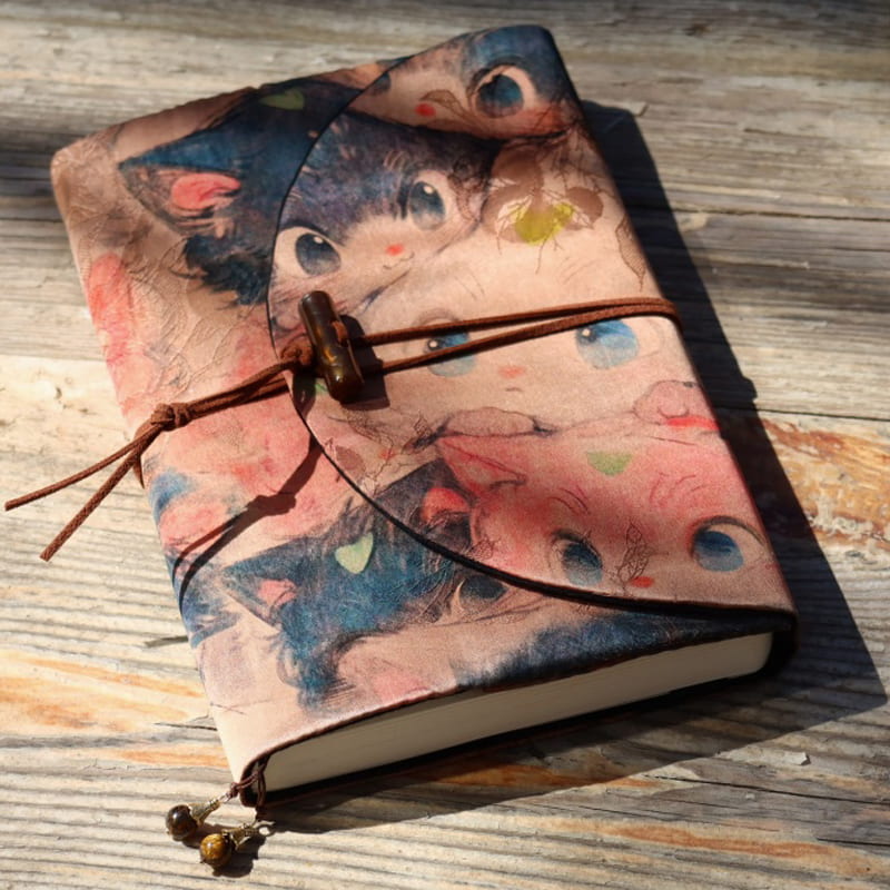 Couverture de carnet Kawaii Cat – Carnet et classeur A5/A6, agenda et carnet de voyage | Cadeaux pour les amoureux des livres
