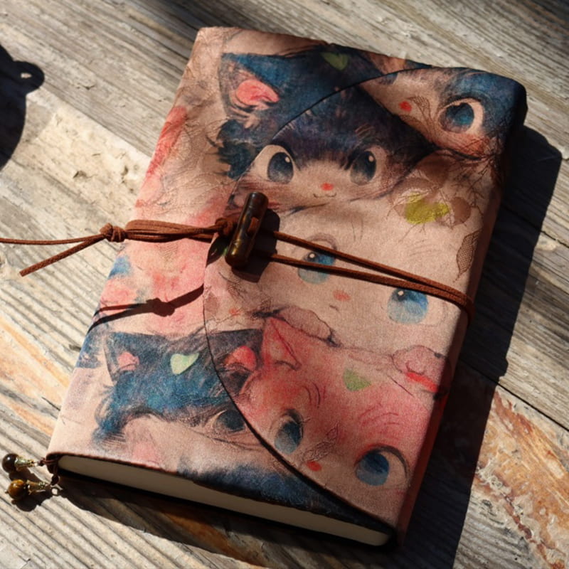 Kawaii Cat Book Cover – A5/A6 Notebook & Book Binder, Planner & Traveler’s Notebook Cover | Gifts for Book Lovers