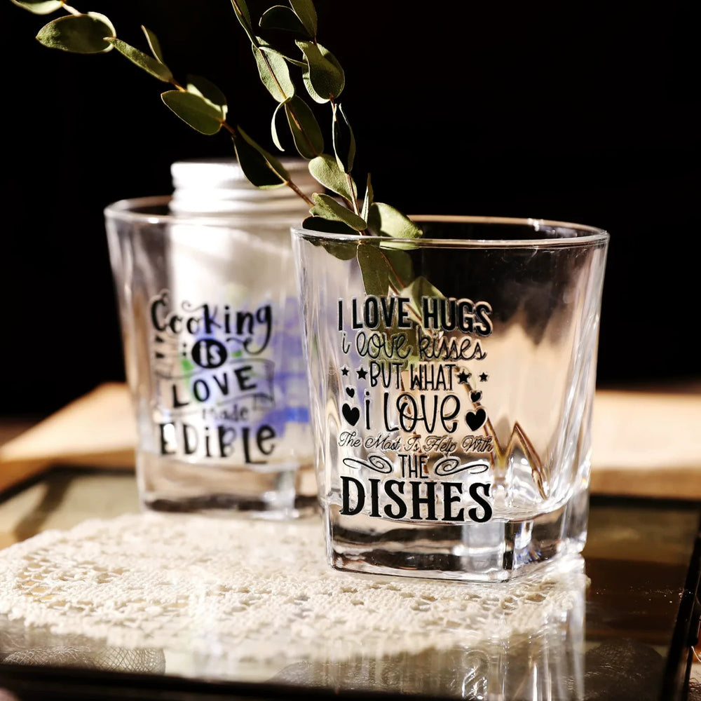 Chic Kitchen & Spice Jar Quote Crystal Transfer Stickers