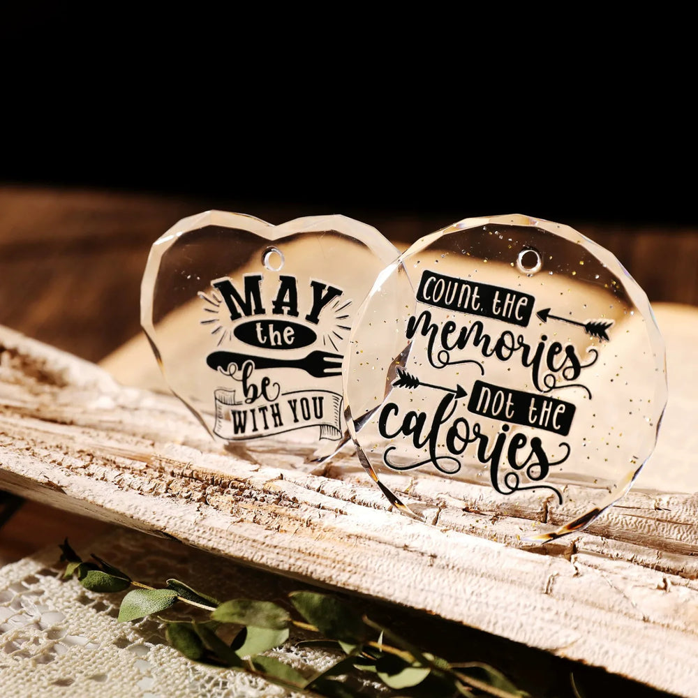 Chic Kitchen & Spice Jar Quote Crystal Transfer Stickers