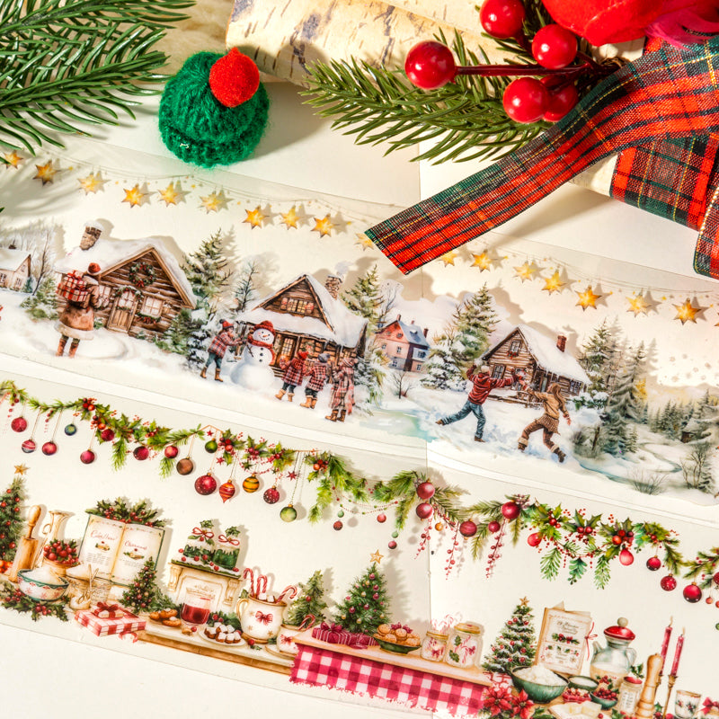 Ruban adhésif décoratif PET – Thème festif d’hiver