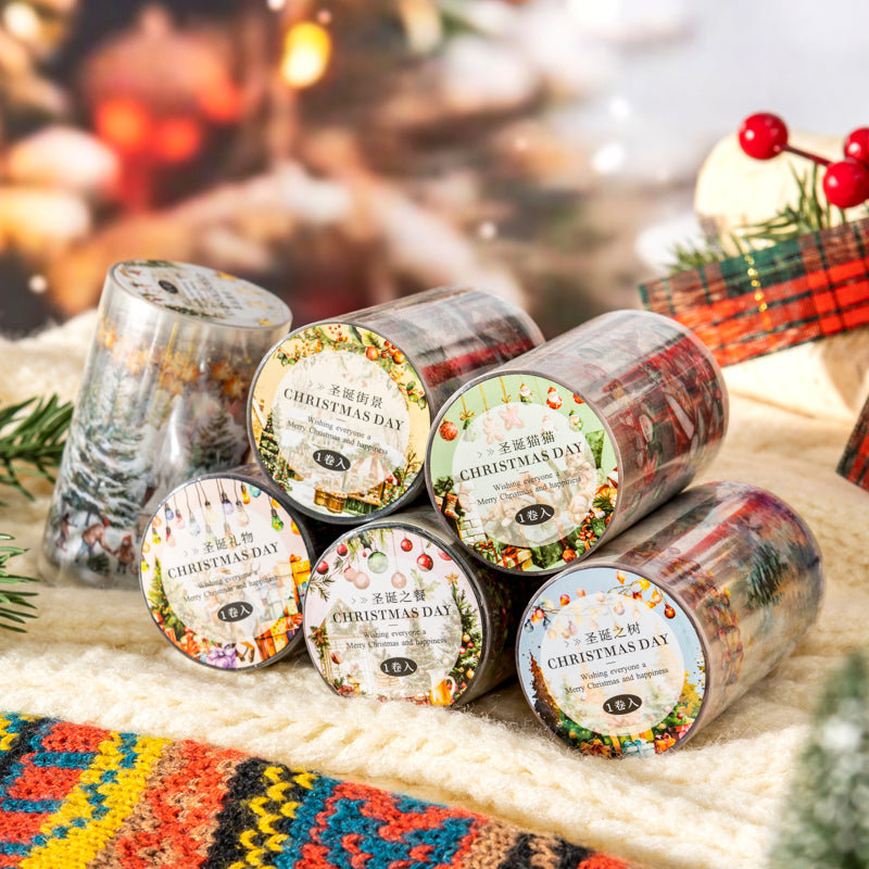 Ruban adhésif décoratif PET – Thème festif d’hiver