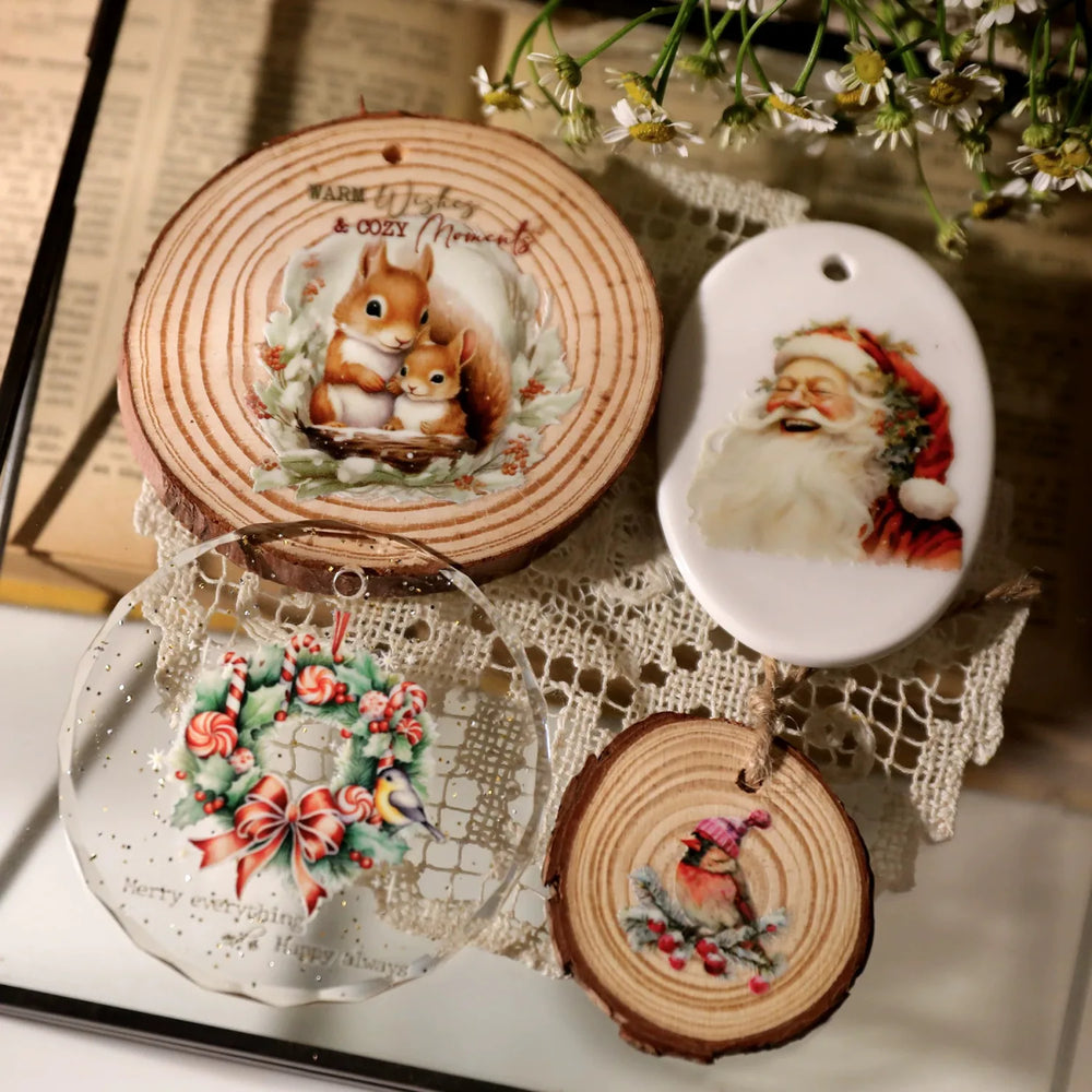 Christmas Crystal Transfer Rub‑On Stickers