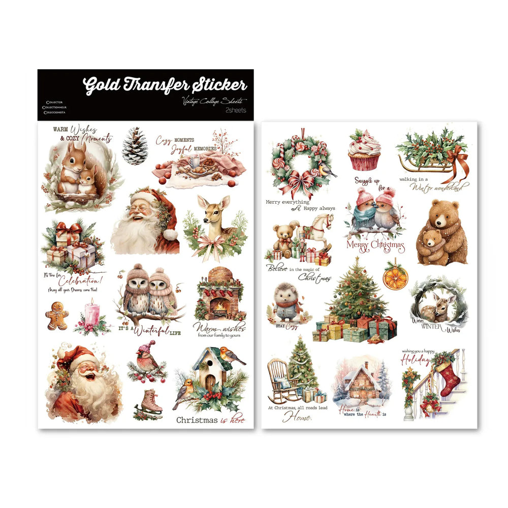 Christmas Crystal Transfer Rub‑On Stickers