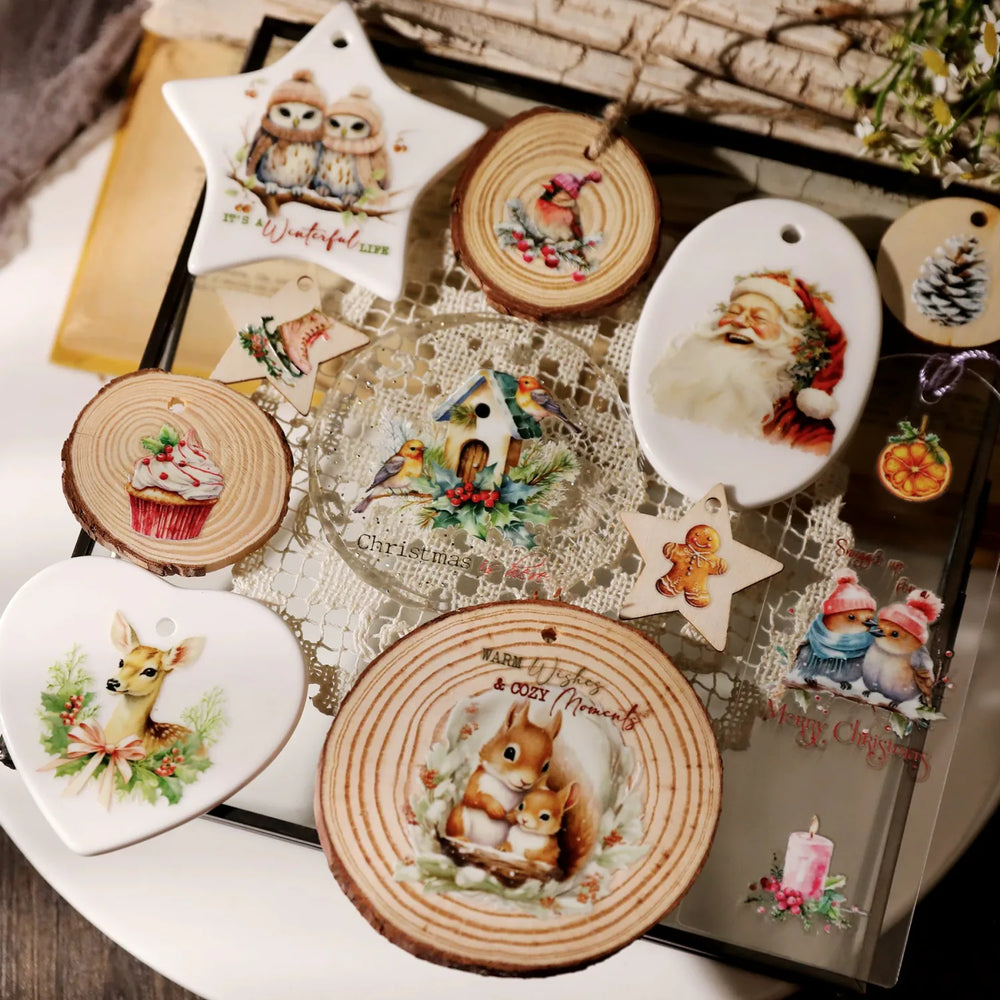 Christmas Crystal Transfer Rub‑On Stickers