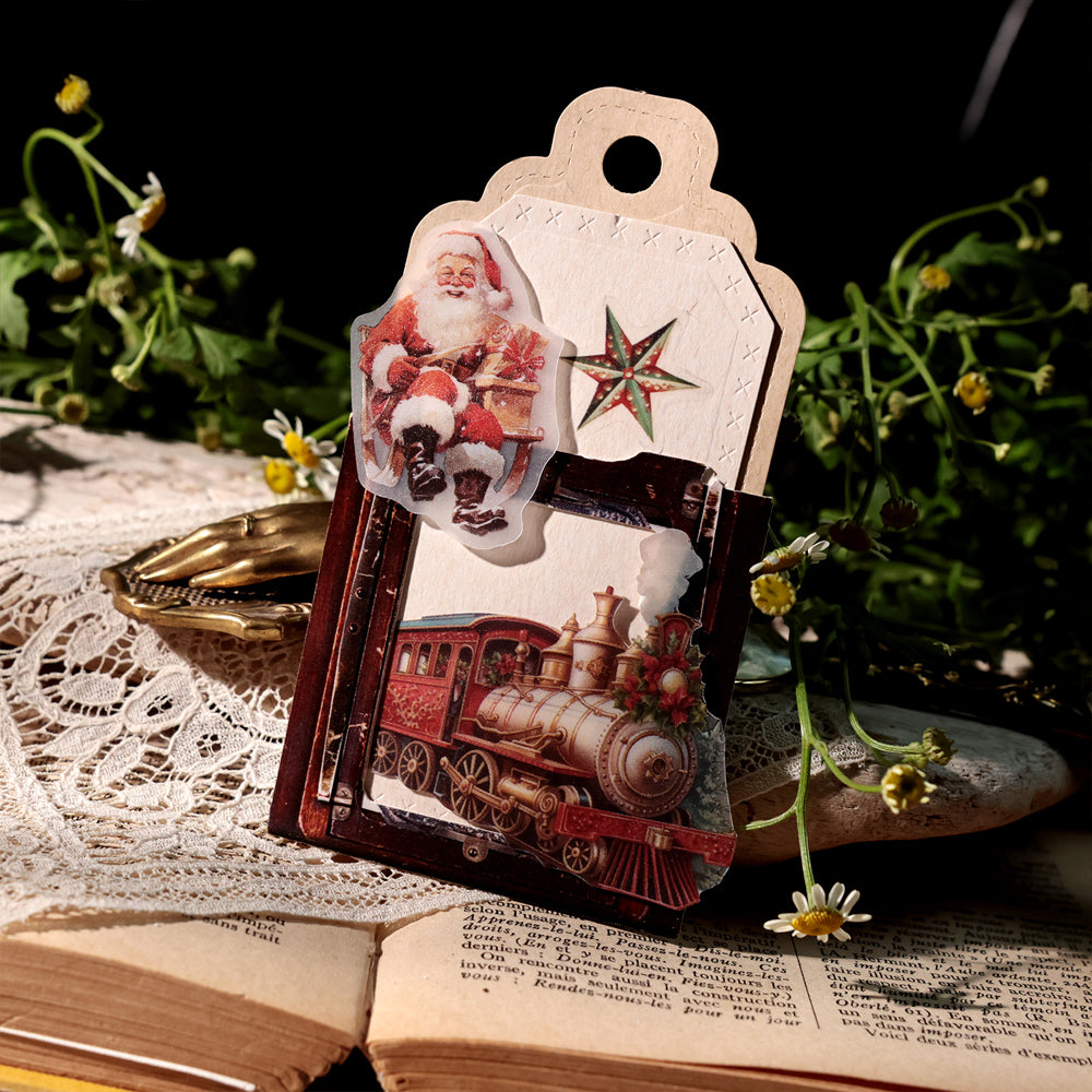 Christmas-Themed Die-Cut Clear Vellum Stickers