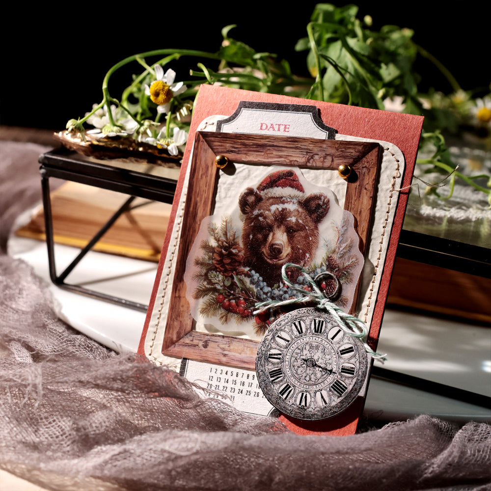 Christmas-Themed Die-Cut Clear Vellum Stickers