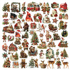 Christmas-Themed Die-Cut Clear Vellum Stickers