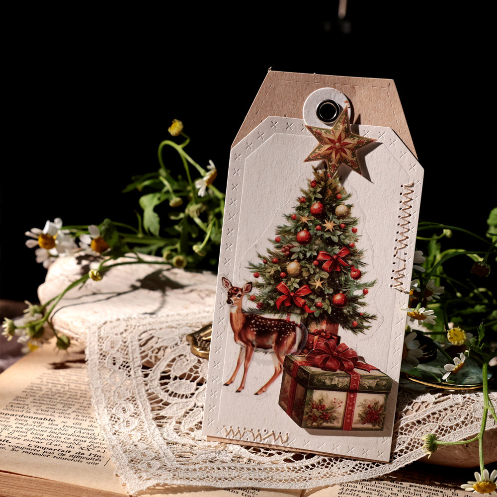 Christmas-Themed Die-Cut Clear Vellum Stickers