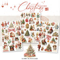 Vintage Weihnachtsaufkleber zum Aufreiben, Weihnachtsmann-Transferaufkleber