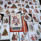 Vintage Weihnachtsaufkleber zum Aufreiben, Weihnachtsmann-Transferaufkleber