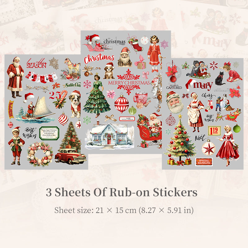 Christmas-Themed Rub-on Transfer Stickers