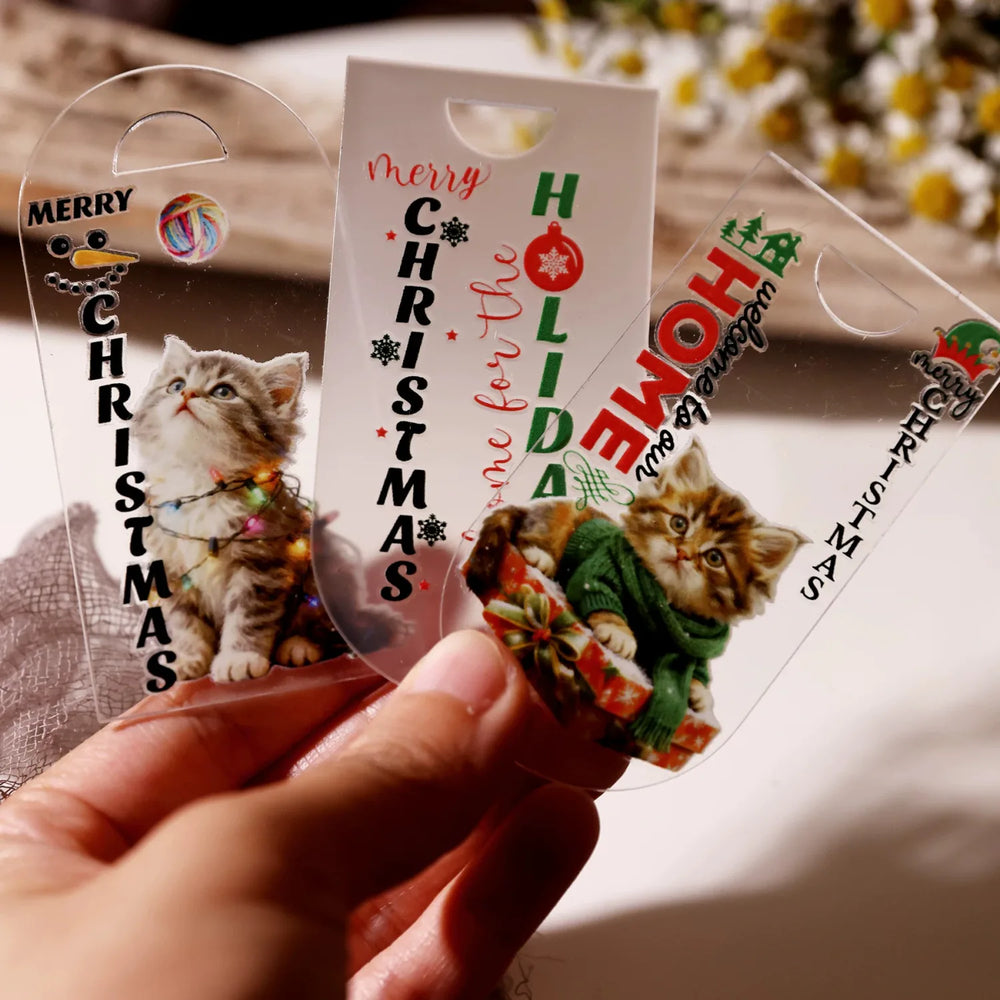 Christmas UV DTF Transfer Stickers Waterproof Holiday Words
