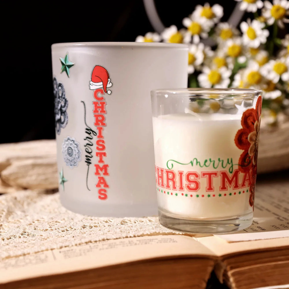 Christmas UV DTF Transfer Stickers Waterproof Holiday Words