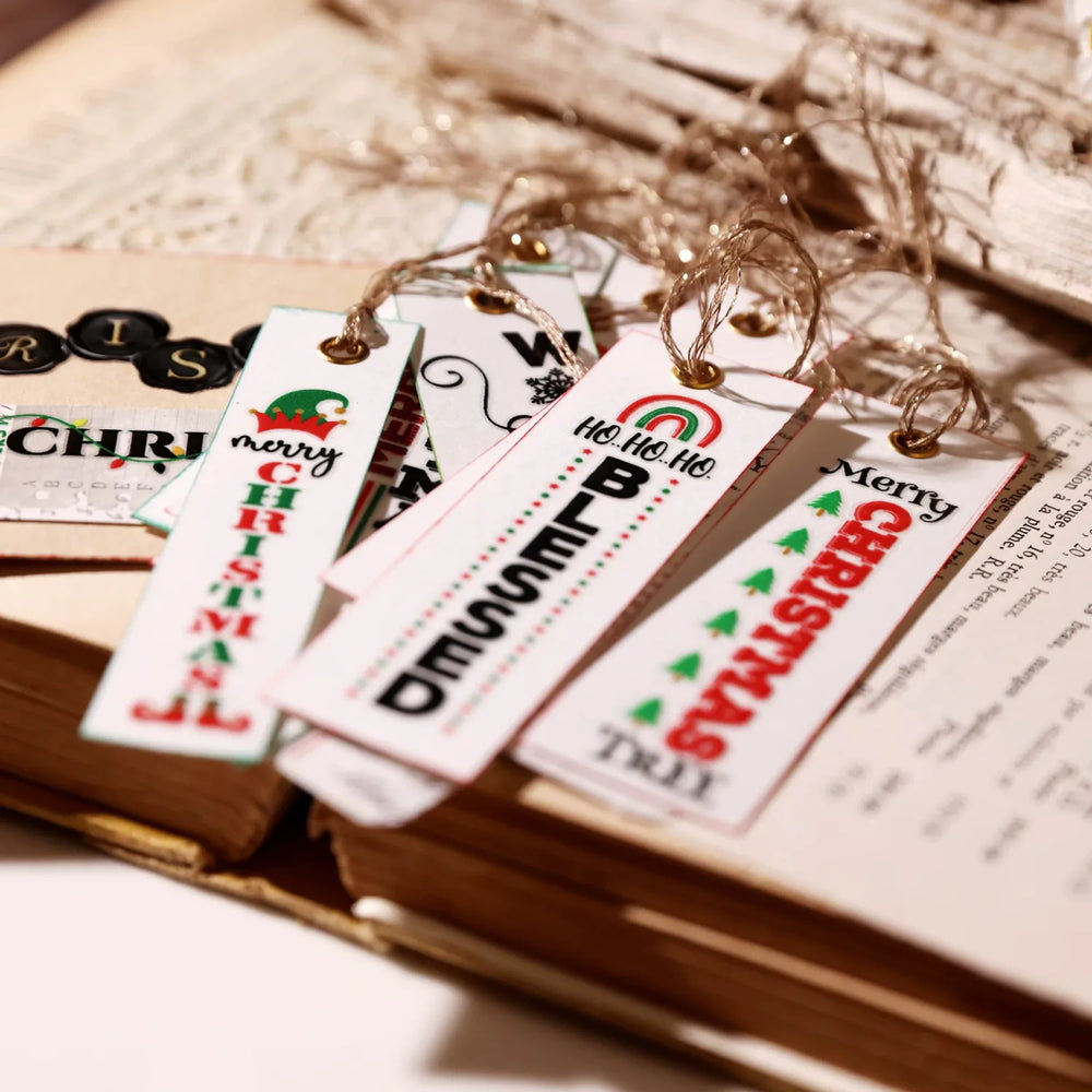Christmas UV DTF Transfer Stickers Waterproof Holiday Words