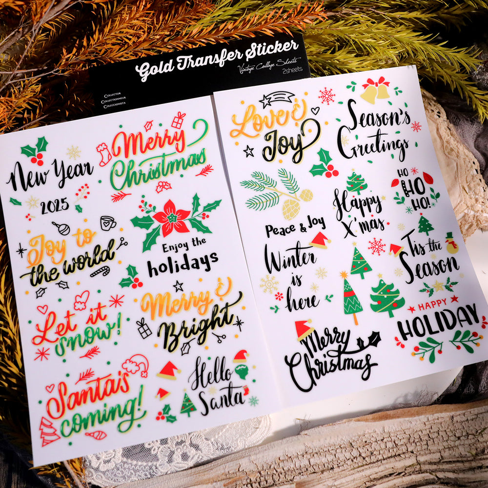 Weihnachtliche Wort-Aufkleber
