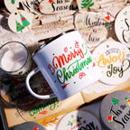 Weihnachtliche Wort-Aufkleber