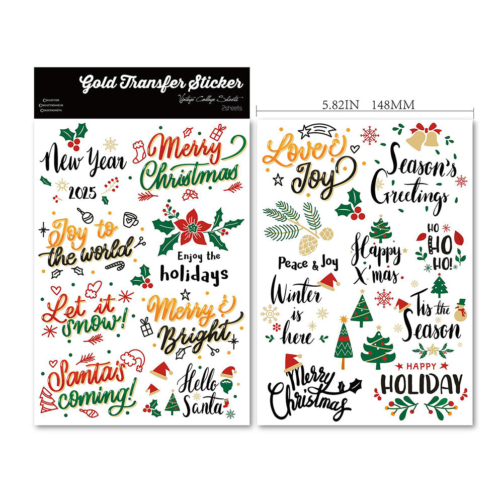 Autocollants de transfert de mots de Noël