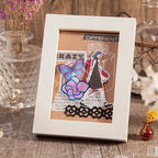 Klarer transparenter Flaschenaufkleber Daisy Rose gepresste Blume