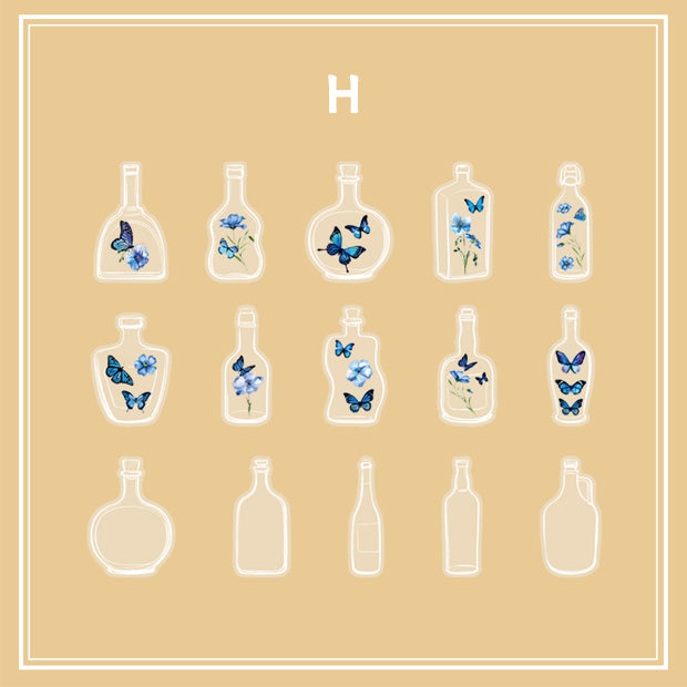 Clear Transparent Bottle Sticker Daisy Rose Pressed Flower