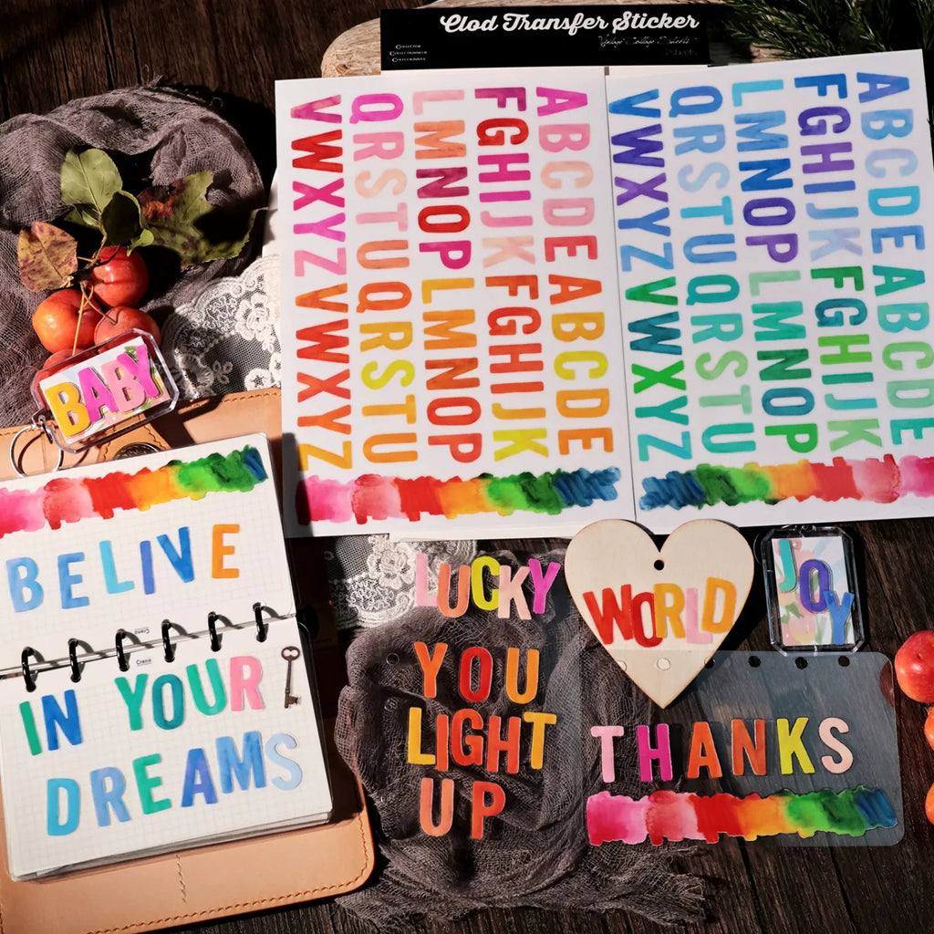 Colorful Alphabet UV DTF Transfer Stickers