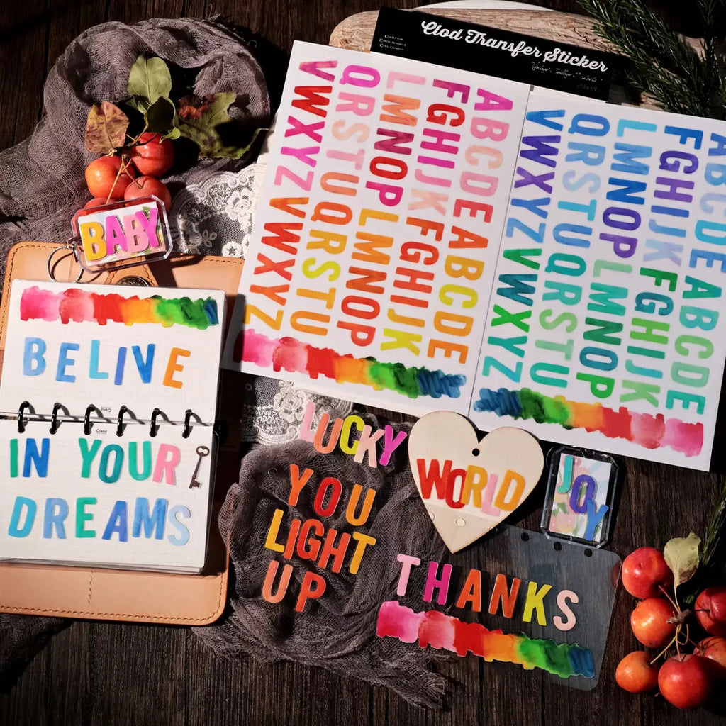 Colorful Alphabet UV DTF Transfer Stickers