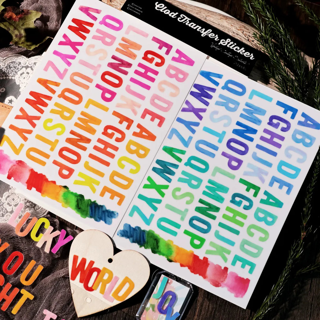 Colorful Alphabet UV DTF Transfer Stickers