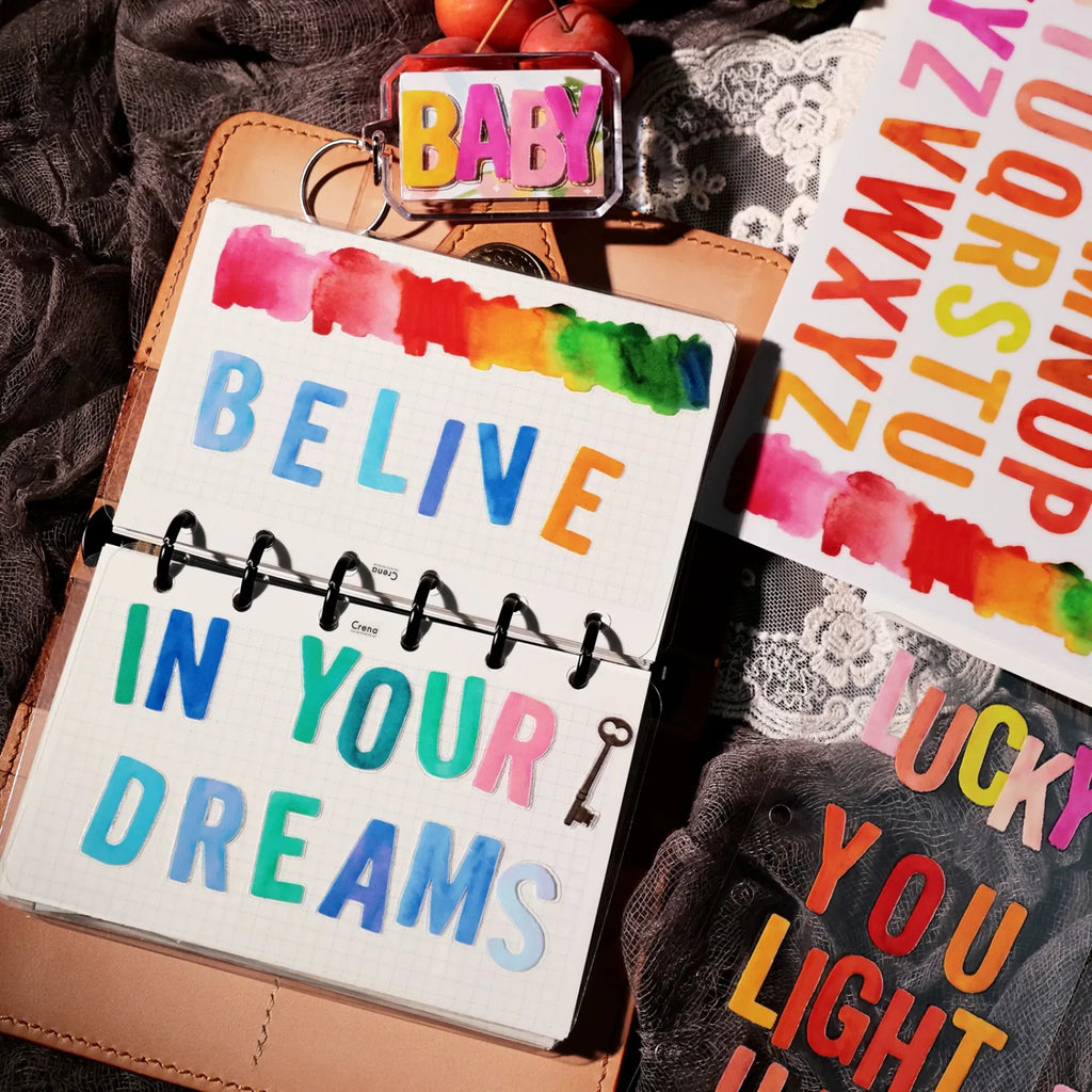 Colorful Alphabet UV DTF Transfer Stickers