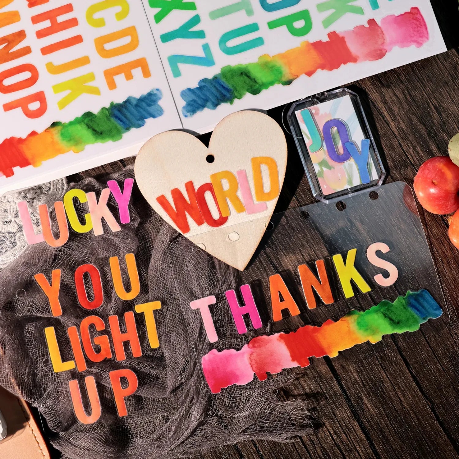 Colorful Alphabet UV DTF Transfer Stickers
