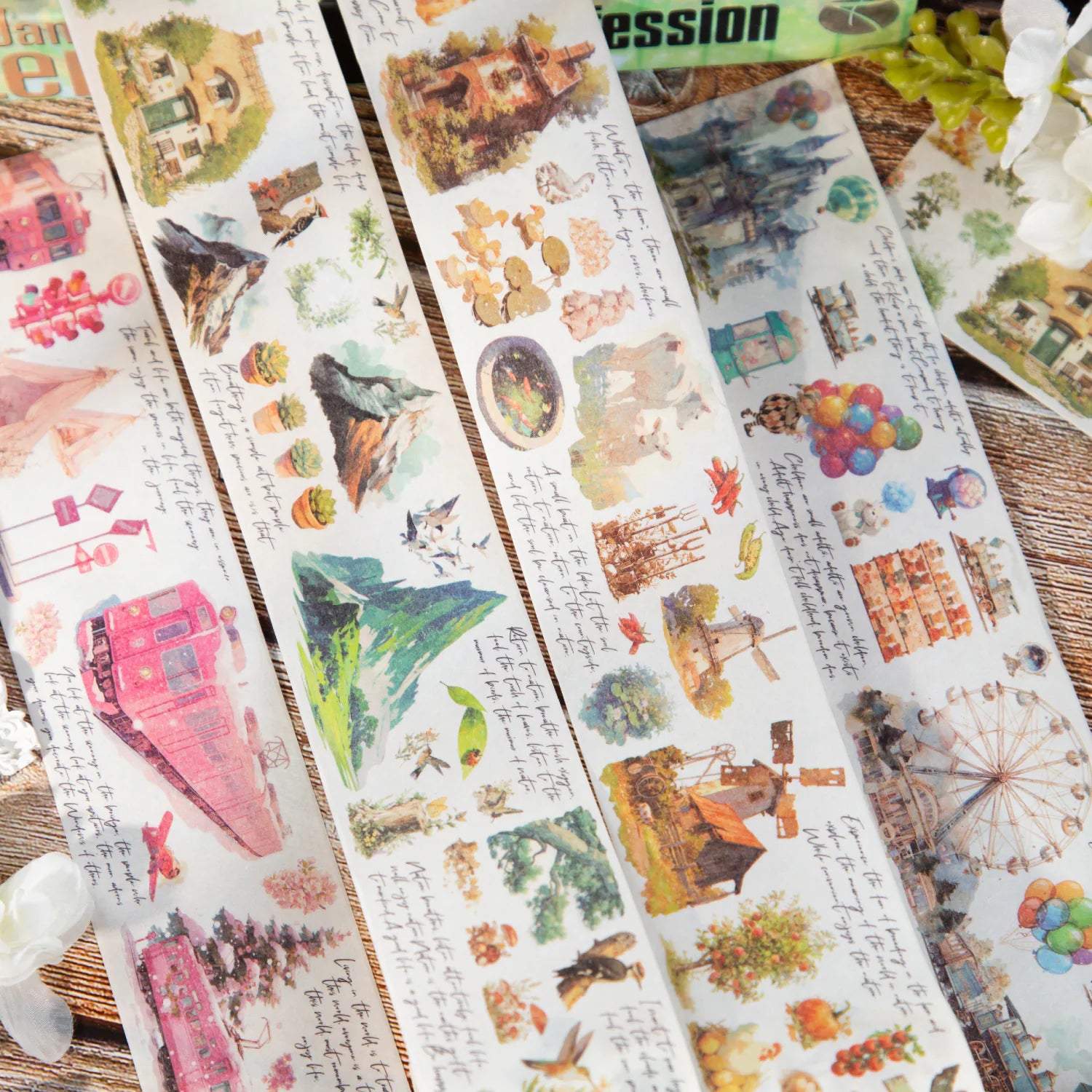 Comic Fairy Tale Scenic Washi Tape | Fantasy Story Decorative Tape