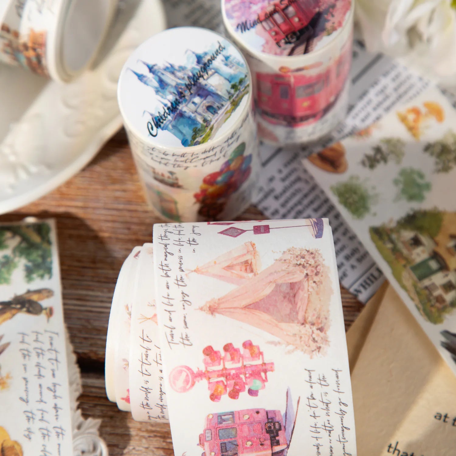 Comic Fairy Tale Scenic Washi Tape | Fantasy Story Decorative Tape