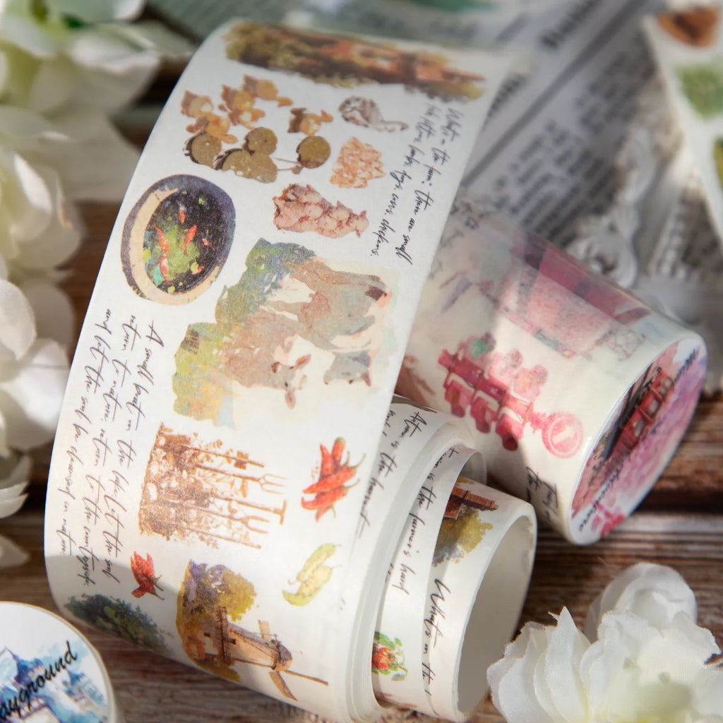 Comic Fairy Tale Scenic Washi Tape | Fantasy Story Decorative Tape