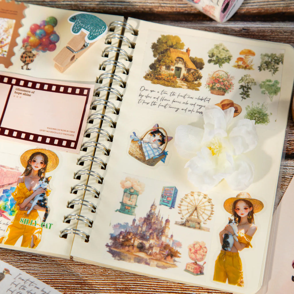 Comic Fairy Tale Scenic Washi Tape | Fantasy Story Decorative Tape