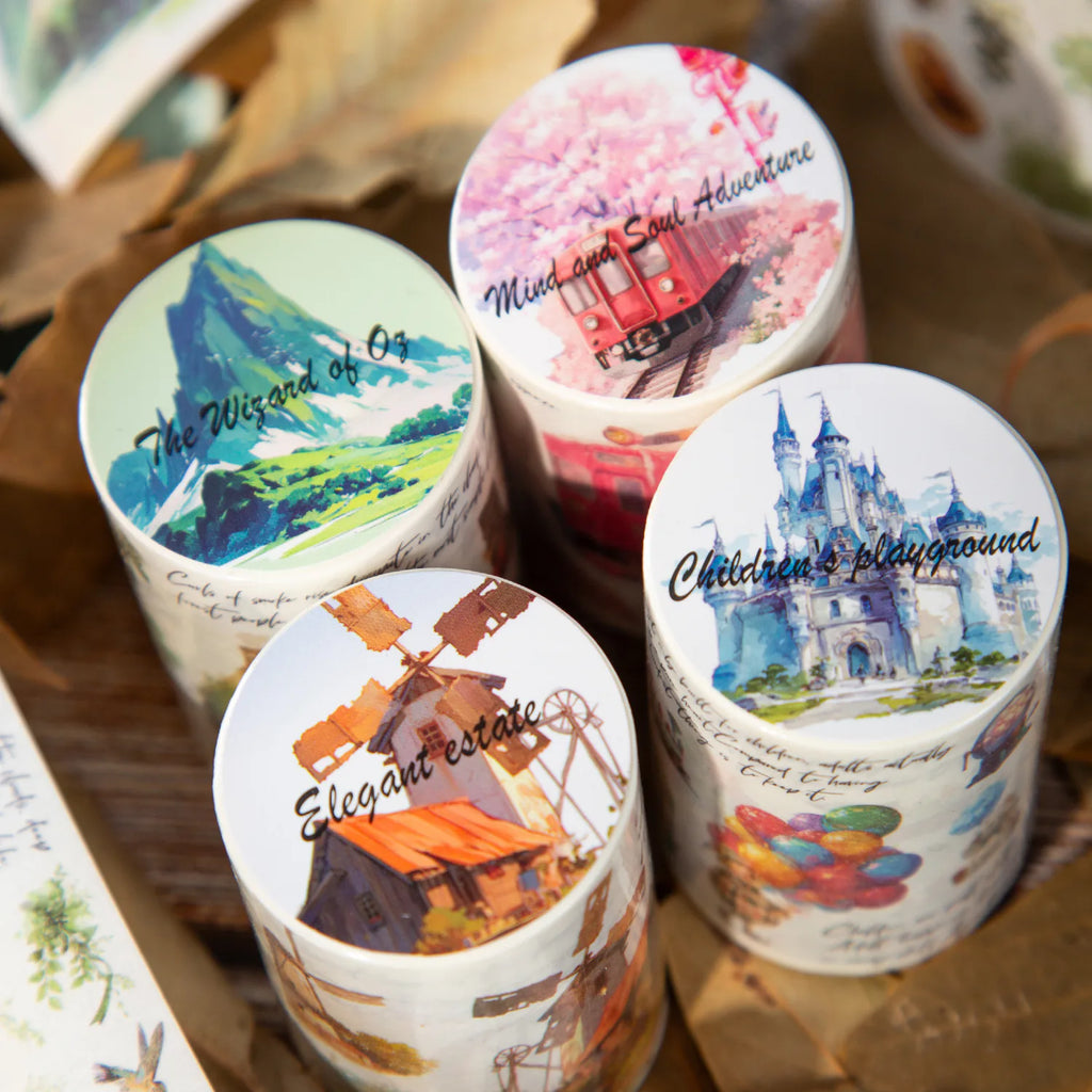 Comic Fairy Tale Scenic Washi Tape | Fantasy Story Decorative Tape