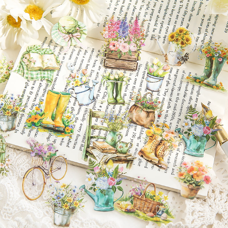 Cottagecore Ephemera PET Sticker | Garden Journaling & Scrapbooking Supplies