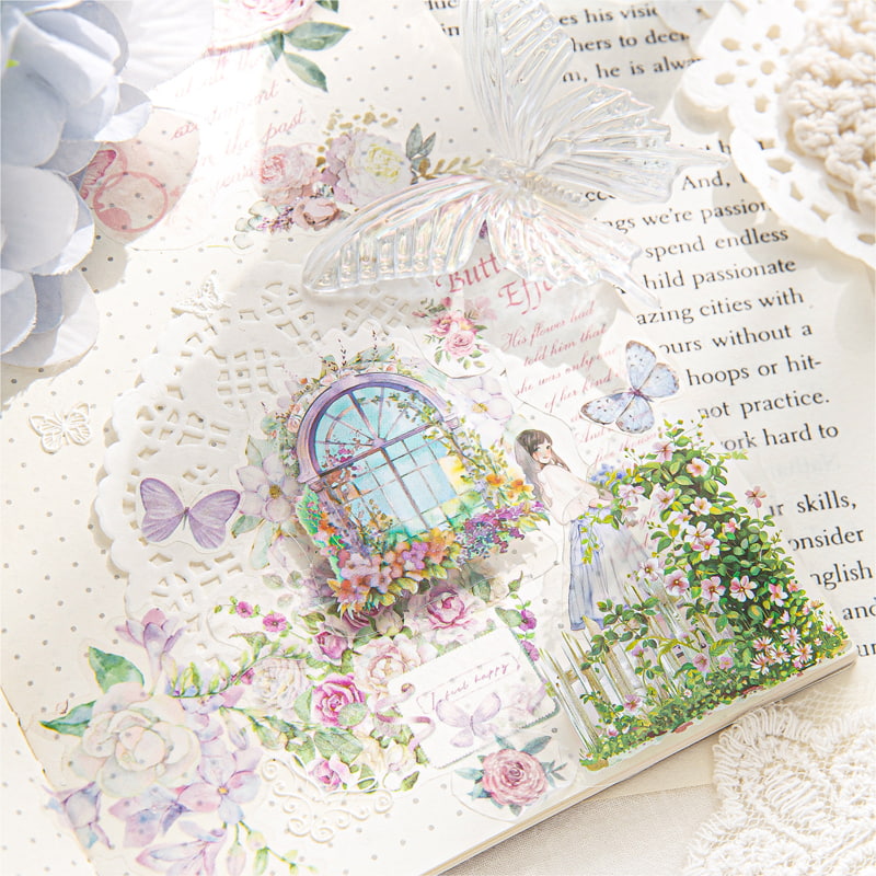 Cottagecore Ephemera PET Sticker | Garden Journaling & Scrapbooking Supplies