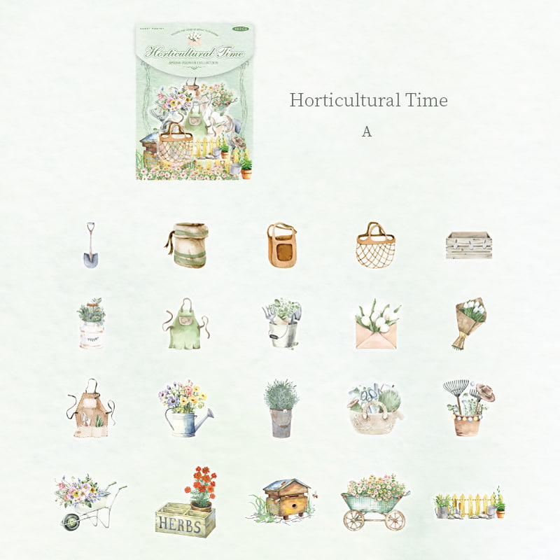 Cottagecore Ephemera PET Sticker Fournitures pour journaux et scrapbooking sur le thème du jardin