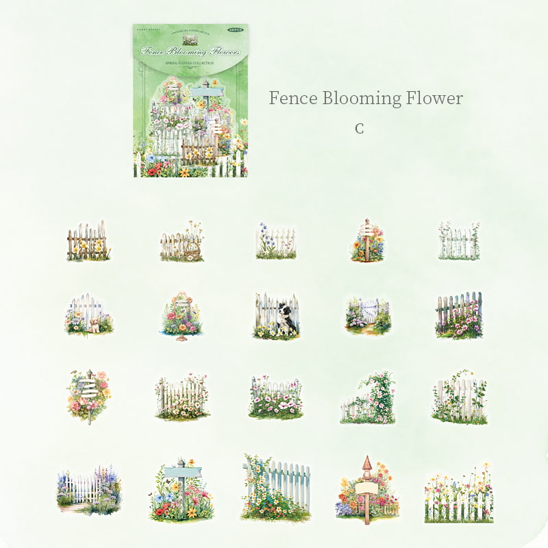 Cottagecore Ephemera PET Sticker Fournitures pour journaux et scrapbooking sur le thème du jardin