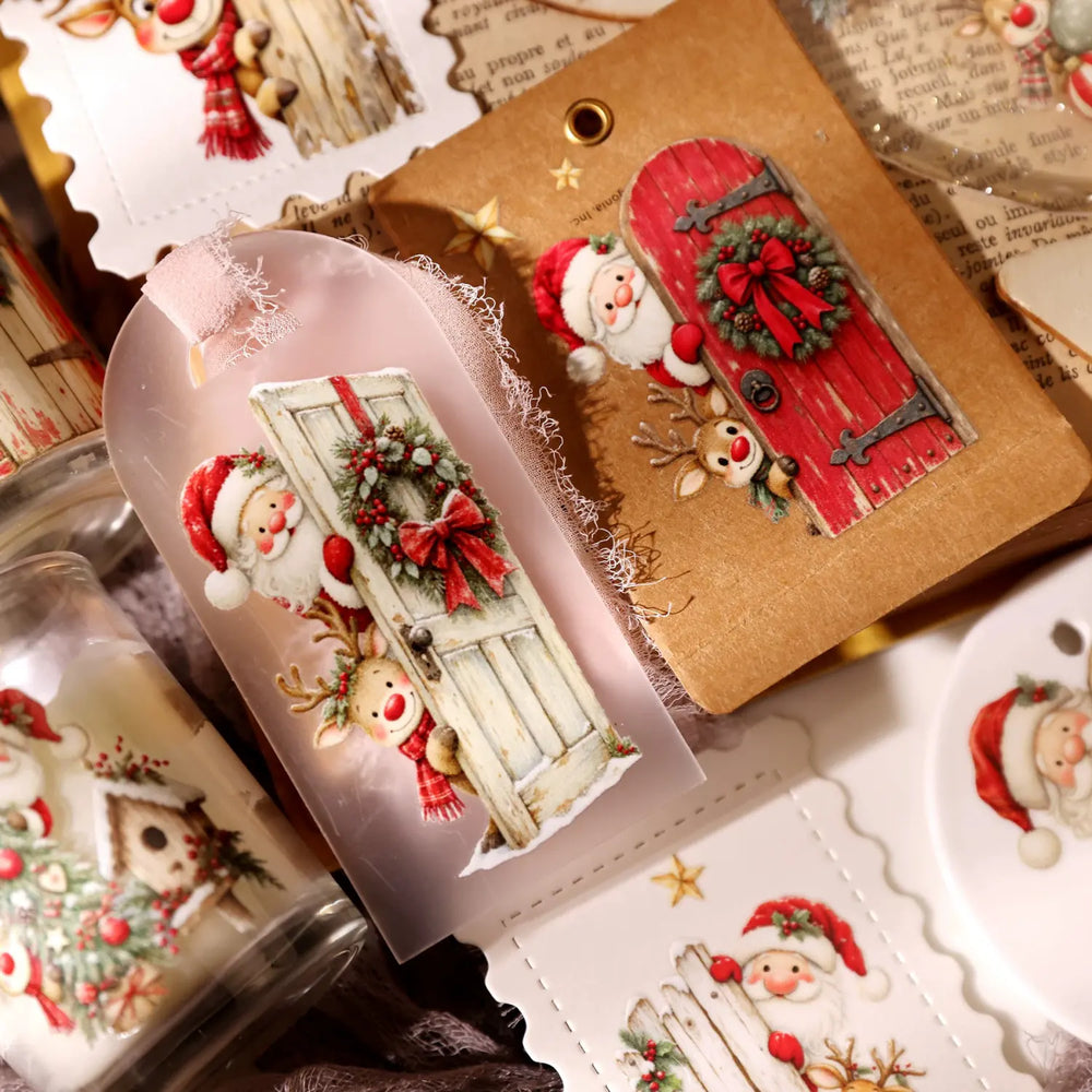 Cute Christmas Peekaboo UV DTF Transfer Stickers