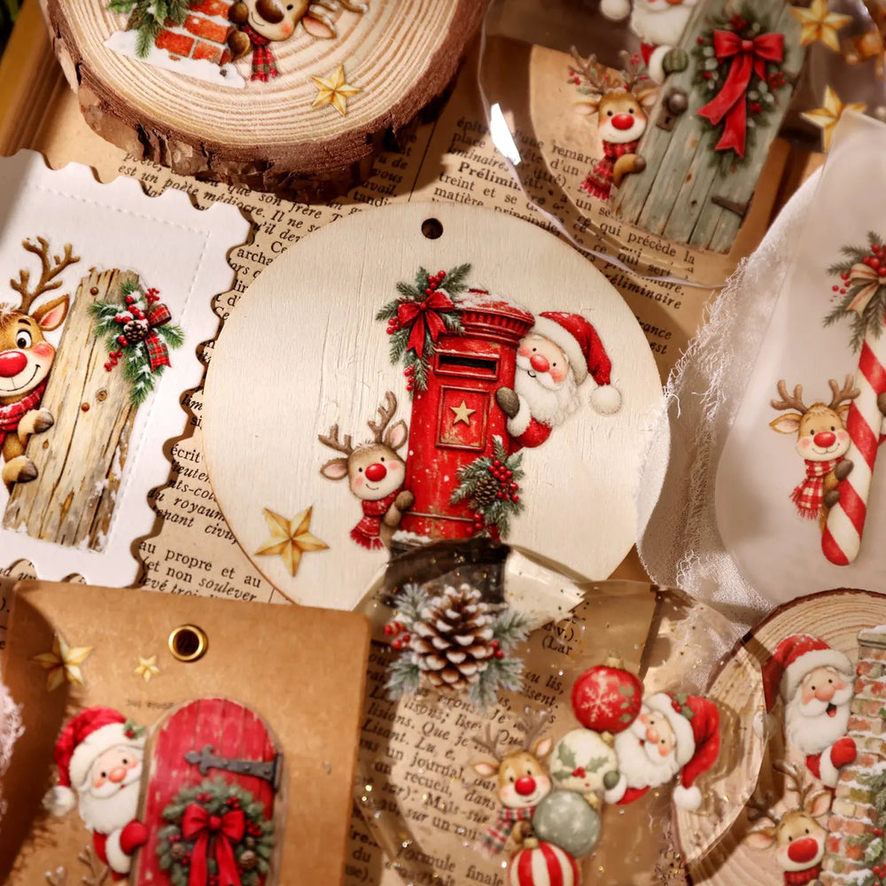 Cute Christmas Peekaboo UV DTF Transfer Stickers