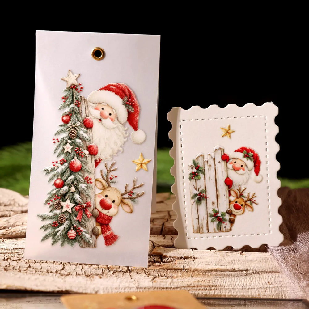 Cute Christmas Peekaboo UV DTF Transfer Stickers
