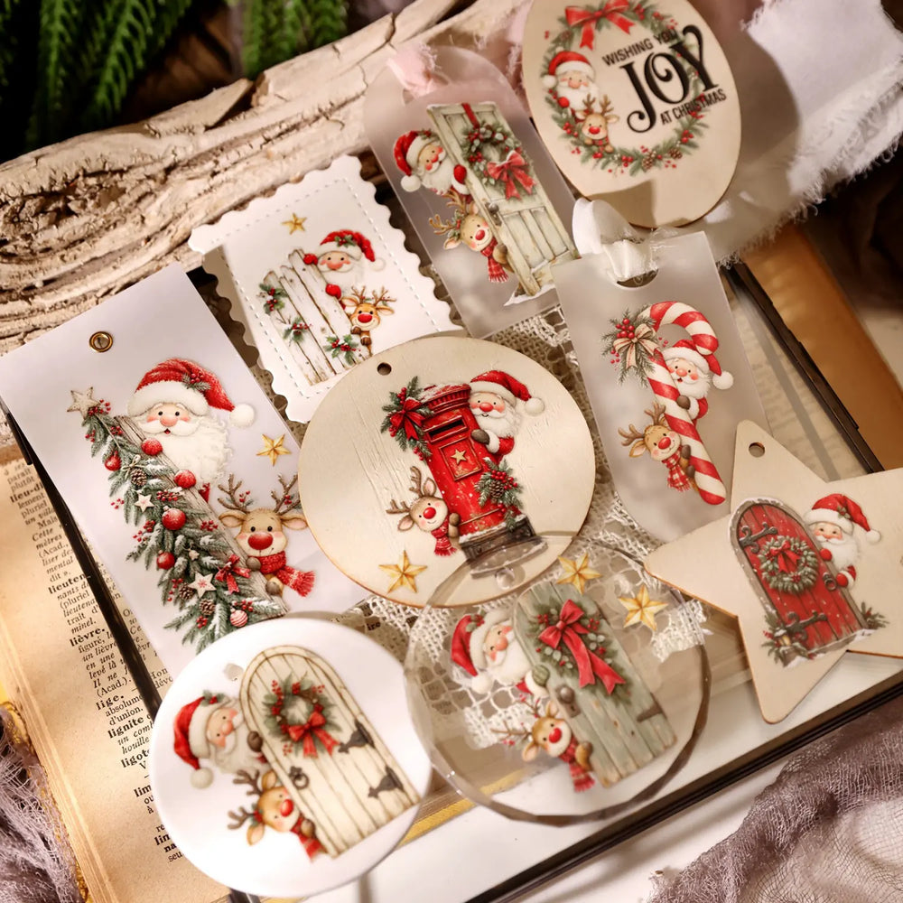 Cute Christmas Peekaboo UV DTF Transfer Stickers