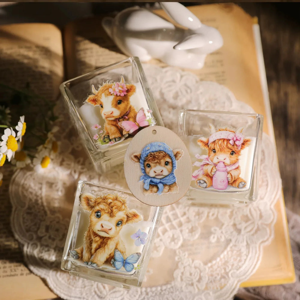 Cute Highland Cow UV DTF Transfer Stickers