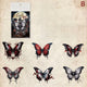 Dark Gothic Vintage Butterfly PET Sticker – 4 Styles Stickers for Journaling