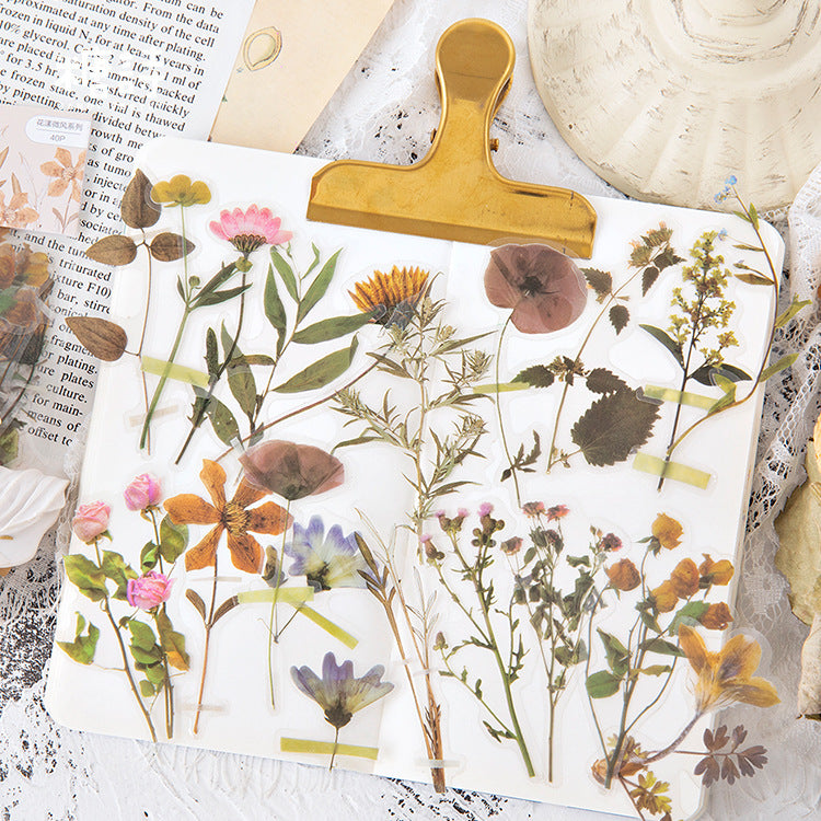 Die-cut Plant Flower PET Stickers