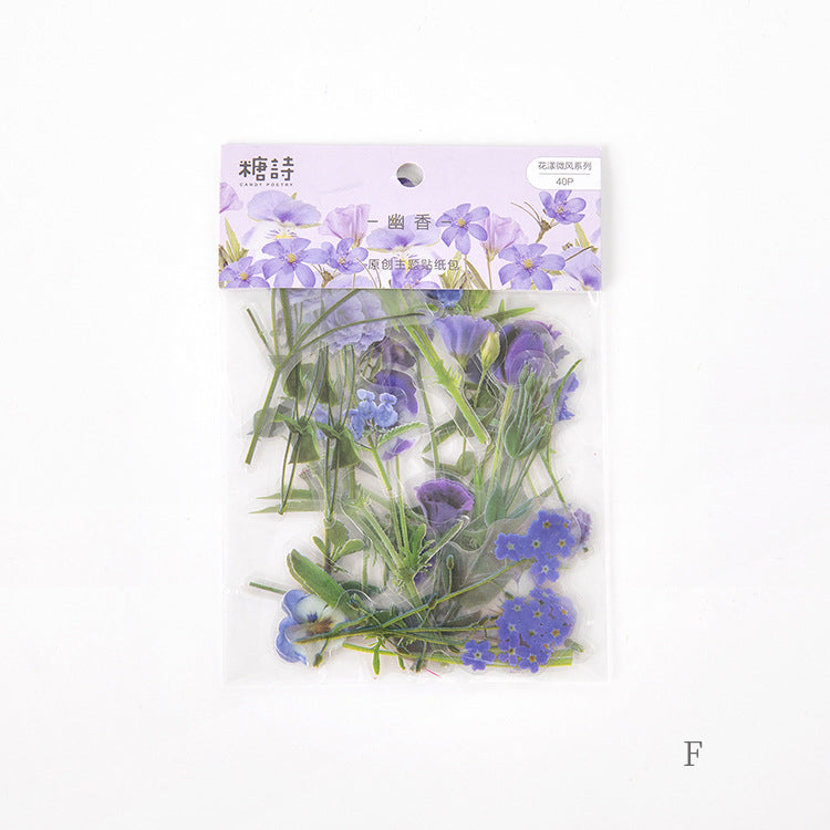 Autocollants PET découpés en forme de plantes et de fleurs