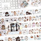 Ensemble de ruban adhésif décoratif découpé à l'emporte-pièce avec des motifs de chats mignons | Autocollants pour animaux de compagnie Kawaii chaton