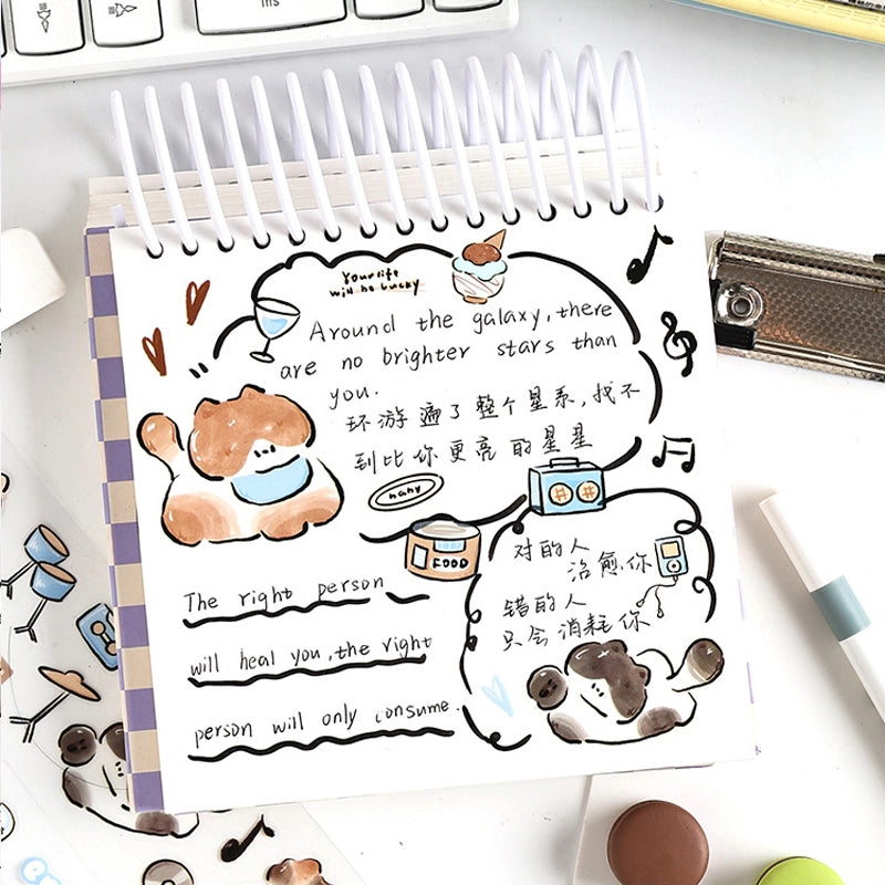 Ensemble de ruban adhésif décoratif découpé à l'emporte-pièce avec des motifs de chats mignons | Autocollants pour animaux de compagnie Kawaii chaton