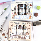 Ensemble de ruban adhésif décoratif découpé à l'emporte-pièce avec des motifs de chats mignons | Autocollants pour animaux de compagnie Kawaii chaton